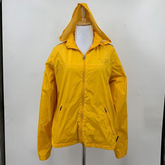 Vintage Abercrombie & Fitch Rain Jacket Womens M Medium Full Zip Hidden Hoodie - Picture 2 of 12